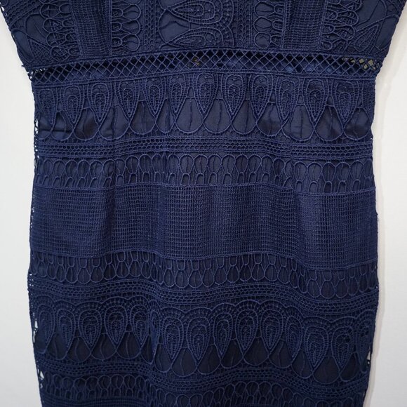 Bardot Mariana Lace Midi Dress Size US4/XS Navy - Picture 7 of 15